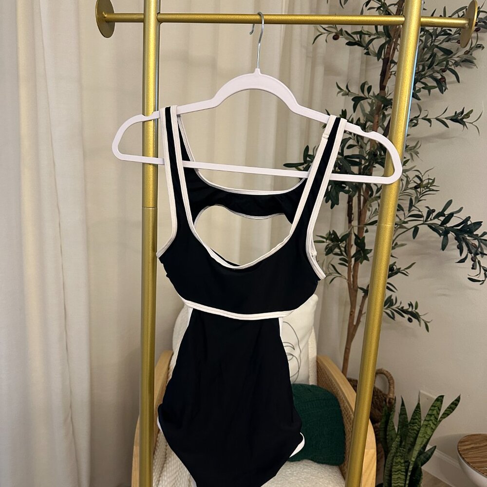 Black and white swimsuit